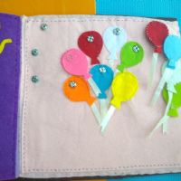 Keçe Montessori Balonlar Renk Eşleştirme Kitap Sayfası