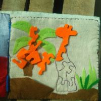 Zürafa Puzzle Keçe Eğitici Kitap Sayfası Montessori