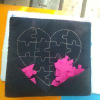 Kalp Puzzle Keçe Eğitici Kitap Sayfası Montessori