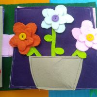 Keçe Çiçek Eğitici Kitap Sayfası Montessori