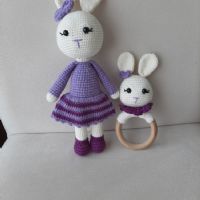 Amigurumi uyku arkadaşı tavşan ve dişlik