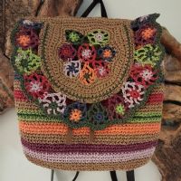 Boho hasır sırt çantası