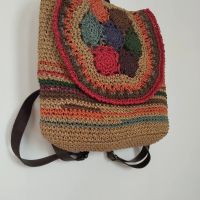 Boho hasır sırt çantası