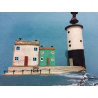 Minyatür Deniz feneri ahşap boyama