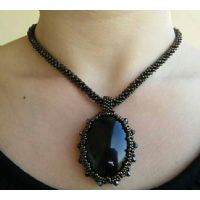 Obsidyen Doğal Taş Kolye