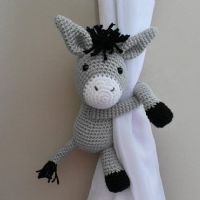 El Örgüsü Organik Amigurumi Perde Tutucu - Beşik Süsü