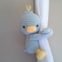 İNDİRİM El Örgüsü Organik Amigurumi Perde Tutucu - Beşik Süsü