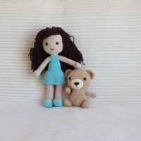 Amigurumi Kız Bebek ve Ayıcığı (İkili Ürün)