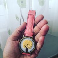 Kanaviçe Sarı Ağaç İşlemeli Saat Bileklik