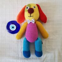 Amigurumi Örgü Renkli Köpekcik Oyuncak